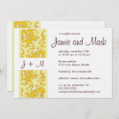 Monogram Couples Shower Invitation Kaart (Voorkant / Achterkant)