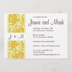Monogram Couples Shower Invitation Kaart