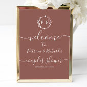 Monogram Couples Shower Welkomstbord Schuimbord Poster