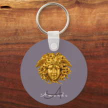 Monogram Couture Gouden Medusa Masker Donker Paars