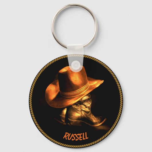 MONOGRAM COWBOY PET & BOOTS SLEUTELHANGER (Voorkant)