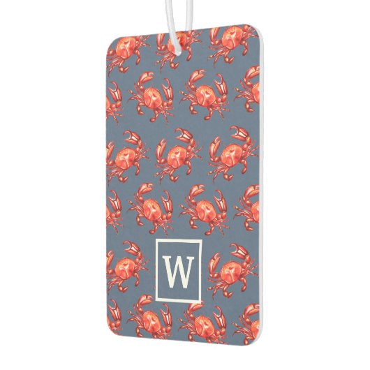 Monogram Crab Pattern Navy Blue Luchtverfrisser (Links)