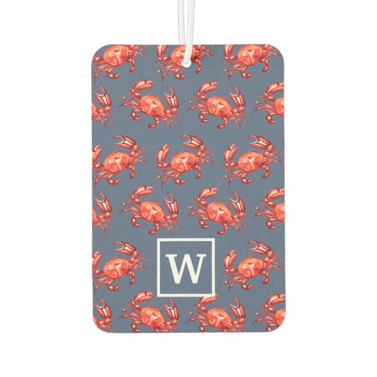 Monogram Crab Pattern Navy Blue Luchtverfrisser (Achterkant)