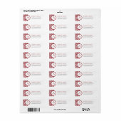 Monogram Cranberry Damask Return Address Labels (Full Sheet)
