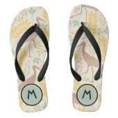 Monogram Crane Bird Natuur Teenslippers (Voetbed)