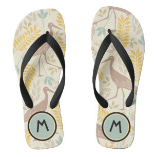 Monogram  Crane Bird Natuur Teenslippers