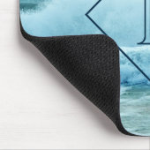 Monogram Crashing Waves Blue Ocean Beach foto Muismat (Hoek)