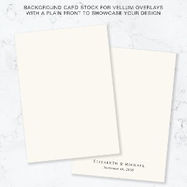 Monogram Cream Achtergrond voor Vellum Overlay Kaart