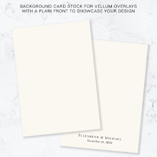 Monogram Cream Achtergrond voor Vellum Overlay Kaart