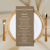 Monogram Cream Brown Christian Wedding Menu