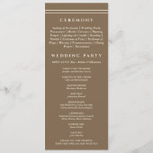 Monogram Cream Brown Christian Wedding Program Programmakaart (Achterkant)