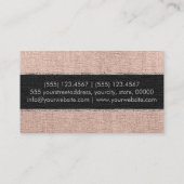 Monogram Cream Burlap Rustic Jute Visitekaartje (Achterkant)