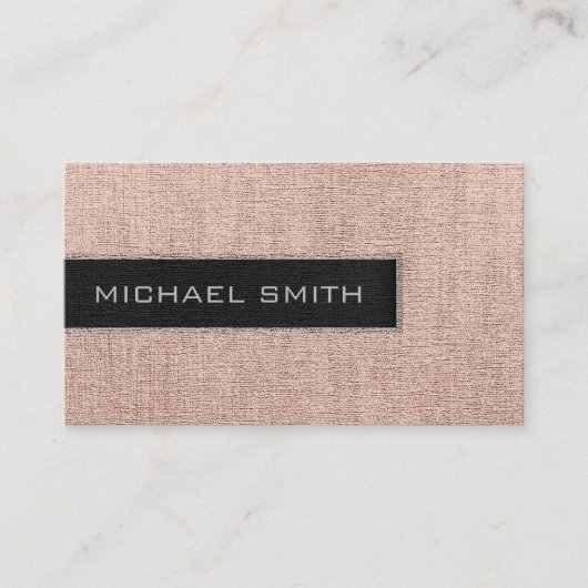 Monogram Cream Burlap Rustic Jute Visitekaartje (Voorkant)