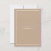 Monogram Cream Taupe Christian Wedding RSVP Card (Achterkant)