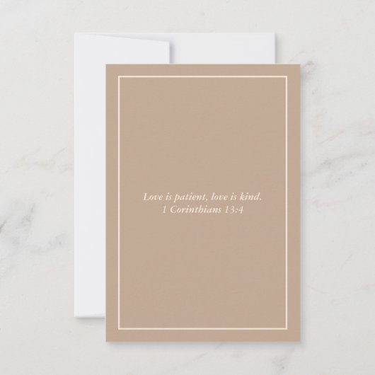 Monogram Cream Taupe Christian Wedding RSVP Card (Achterkant)
