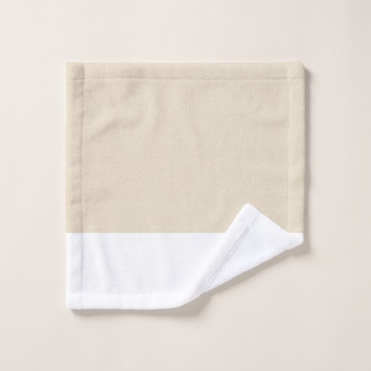 Monogram Cream White Two Tone Bad Handdoek (Wasdoekje)