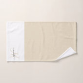 Monogram Cream White Two Tone Bad Handdoek (Handdoek)