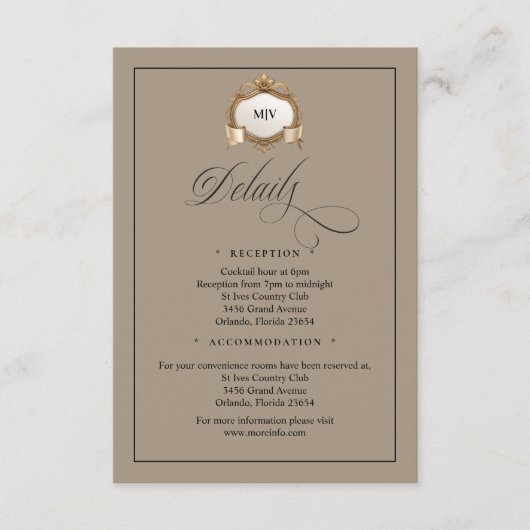 Monogram Creat QR Code Enclosure Card Informatiekaartje (Voorkant)