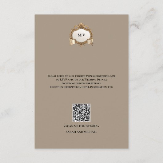 Monogram Creat QR Code Enclosure Card Informatiekaartje (Achterkant)