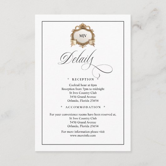 Monogram Creat QR Code Enclosure Card Informatiekaartje (Voorkant)