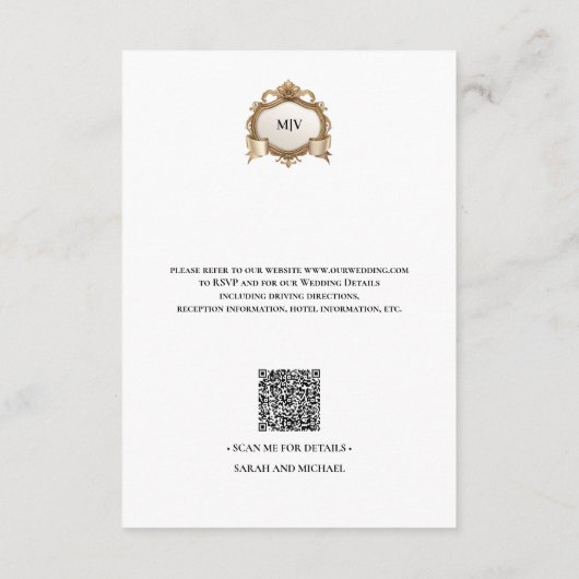 Monogram Creat QR Code Enclosure Card Informatiekaartje (Achterkant)