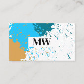 Monogram | Creative Paint Splatter Visitekaartje (Voorkant)