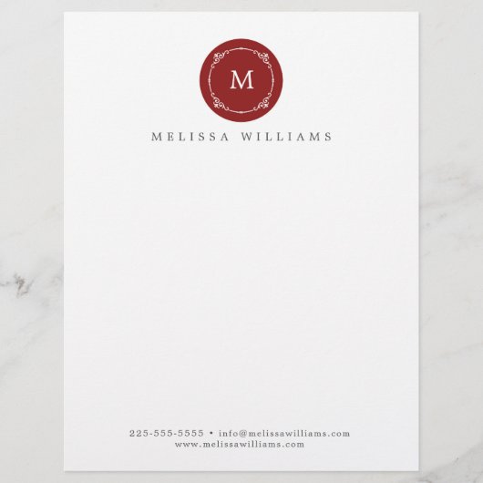 Monogram Creative Professional Modern Letterhead Briefhoofd (Voorkant)