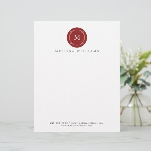 Monogram Creative Professional Modern Letterhead Briefhoofd (Staand voorkant)
