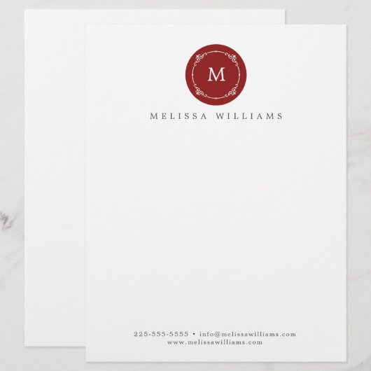 Monogram Creative Professional Modern Letterhead Briefhoofd (Voorkant / Achterkant)