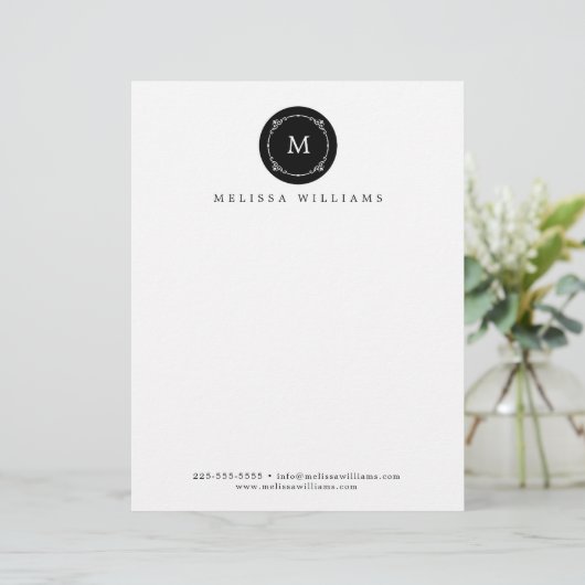 Monogram Creative Professional Modern Letterhead Briefhoofd (Staand voorkant)