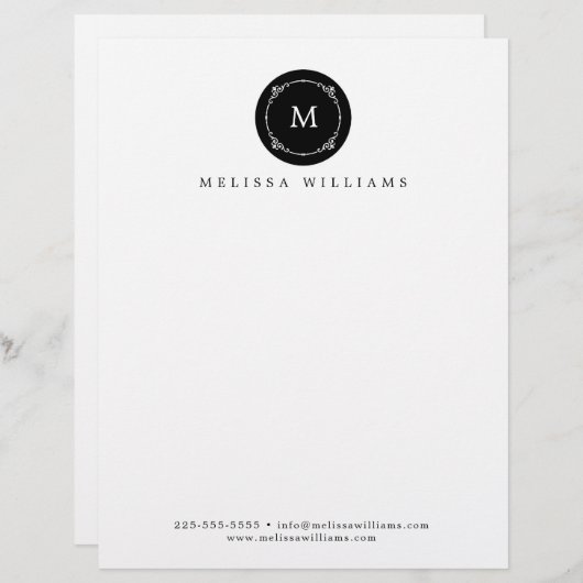 Monogram Creative Professional Modern Letterhead Briefhoofd (Voorkant / Achterkant)