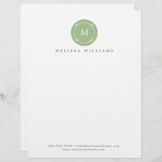 Monogram Creative Professional Modern Letterhead Briefhoofd (Voorkant / Achterkant)