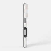 Monogram crème en wit geruit patroon iPhone 16 hoesje (Rechterkant)