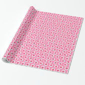 Monogram crème girale roze frambozenpatronen cadeaupapier (Uitgerold)