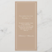 Monogram Crème Taupe Christelijk Trouwmenu Menu (Achterkant)