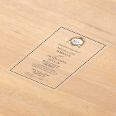 Monogram Crest Acrylic Wedding Invitation Acryl Uitnodigingen (Laagn)