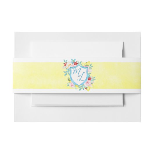 Monogram Crest Amalfi Coast Italiaanse citroenen b Uitnodigingen Wikkel (Voorkant Voorbeeld)