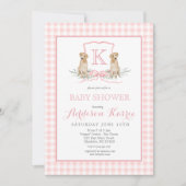 Monogram Crest Baby shower Uitnodiging (Voorkant)