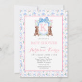 Monogram Crest Baby shower Uitnodiging (Voorkant)
