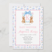 Monogram Crest Baby shower Uitnodiging (Voorkant)