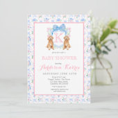 Monogram Crest Baby shower Uitnodiging (Staand voorkant)