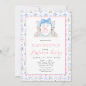 Monogram Crest Baby shower Uitnodiging (Voorkant)