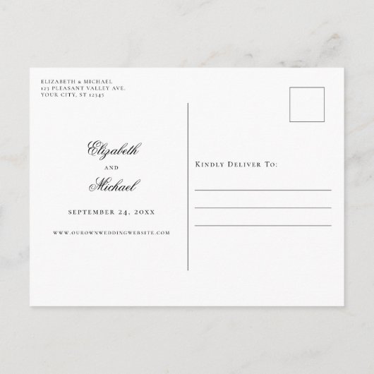  Monogram Crest Bewaar de datumfoto Aankondigingskaart (Achterkant)