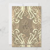 Monogram Crest Black en Gold Vrijgezellenfeest Kaart (Achterkant)