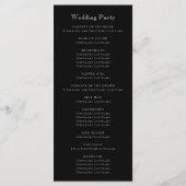 Monogram Crest Black Wedding Programmakaart (Achterkant)