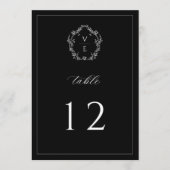 Monogram Crest Black Wedingnummer Programmakaart (Voorkant)