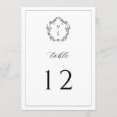 Monogram Crest Black Wedingnummer Programmakaart (Achterkant)