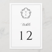 Monogram Crest Black Wedingnummer Programmakaart (Voorkant)