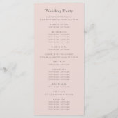Monogram Crest Blush Pink Wedding Programmakaart (Achterkant)