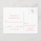 Monogram Crest Blush Wedding rsvp Briefkaart (Achterkant)